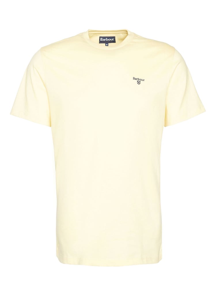 Barbour® Lemon Yellow Mens 100% Cotton Sports T-Shirt - Image 5 of 5