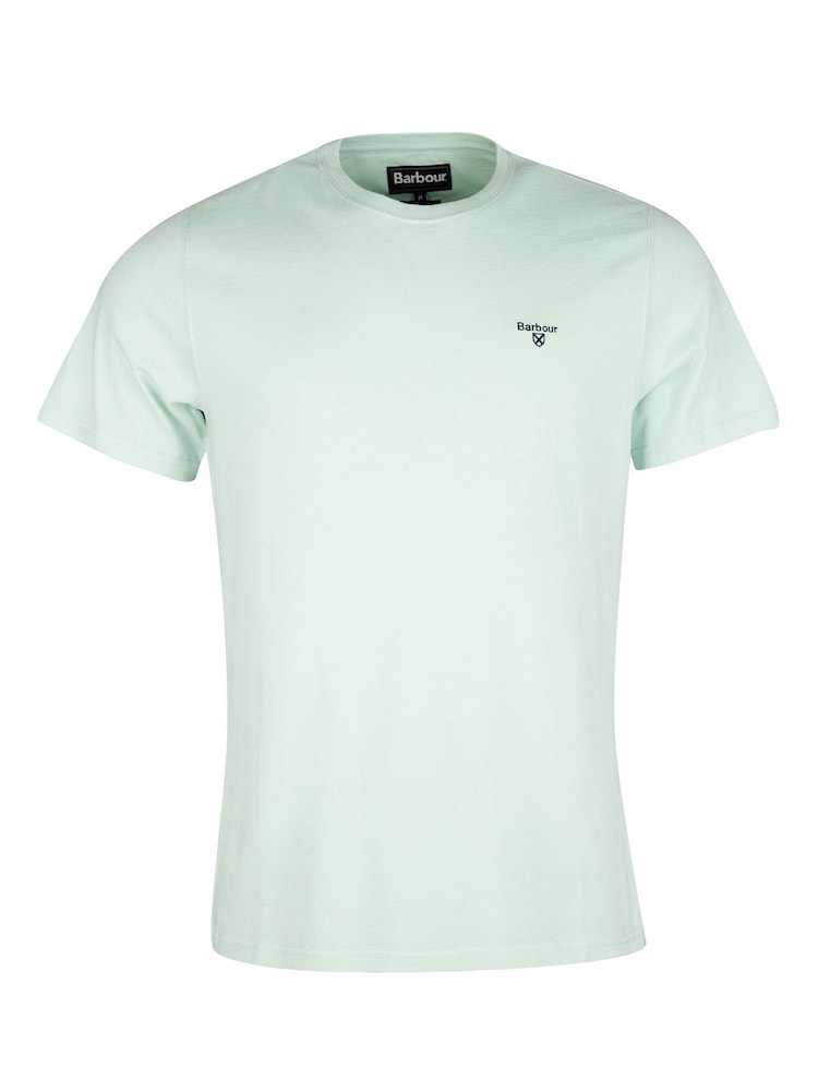 Barbour® Dusty Mint Mens 100% Cotton Sports T-Shirt - Image 4 of 4
