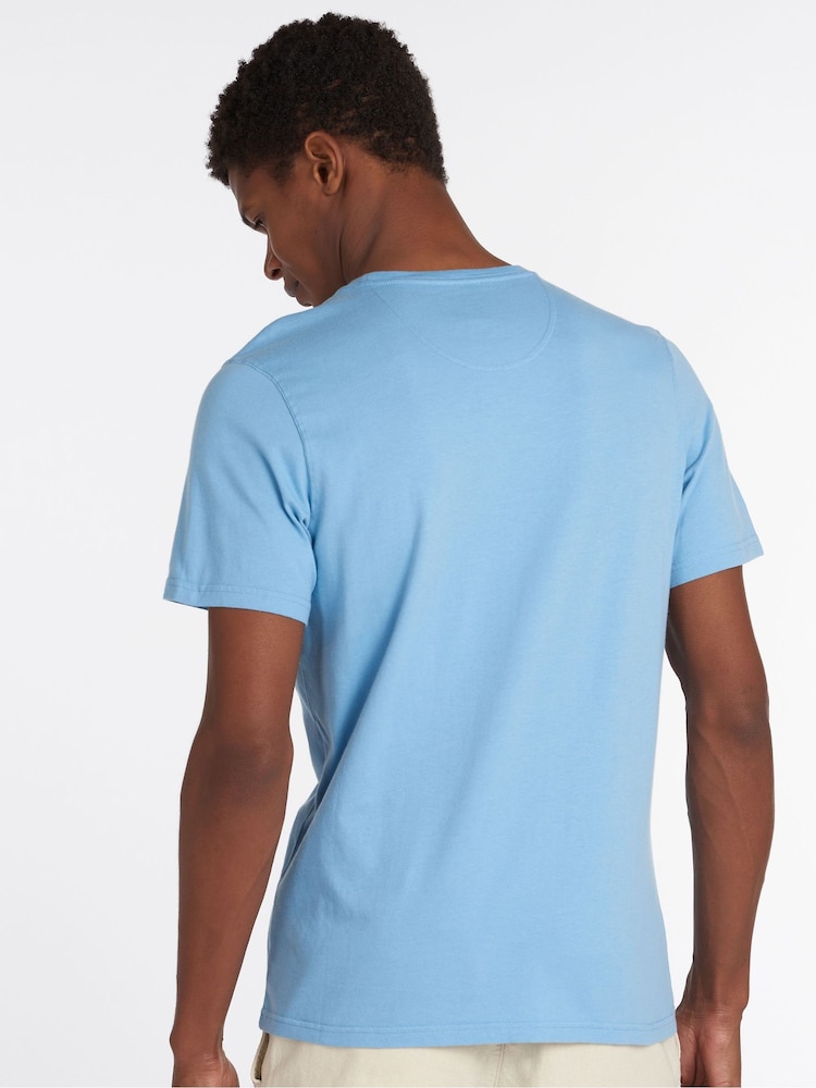 Barbour® Light Blue Mens 100% Cotton Sports T-Shirt - Image 2 of 5