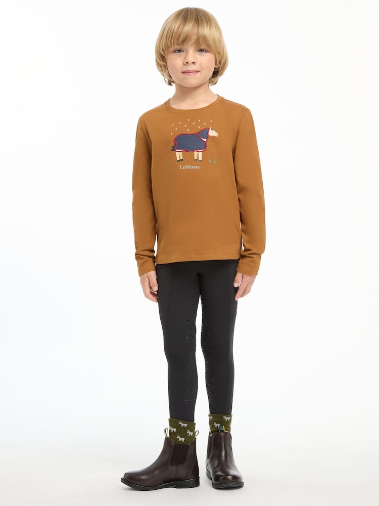 أصفر - LeMieux Mini Jessie Long Sleeve 100% Cotton Top - صورة 1 من 5