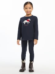 أزرق - LeMieux Mini Jessie Long Sleeve 100% Cotton Top - صورة 1 من 5