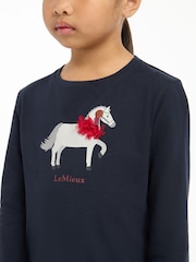 أزرق - LeMieux Mini Jessie Long Sleeve 100% Cotton Top - صورة 3 من 5