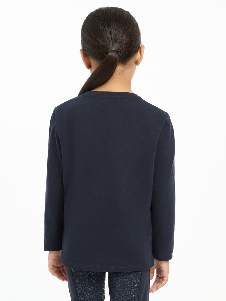 Albastru - LeMieux Mini Jessie Mânecă lungă 100% Cotton Top - Image 4 of 5
