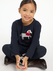 أزرق - LeMieux Mini Jessie Long Sleeve 100% Cotton Top - صورة 5 من 5