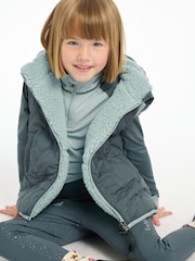 Mini Elsie Reversible Petrol Gilet - Image 4 of 5