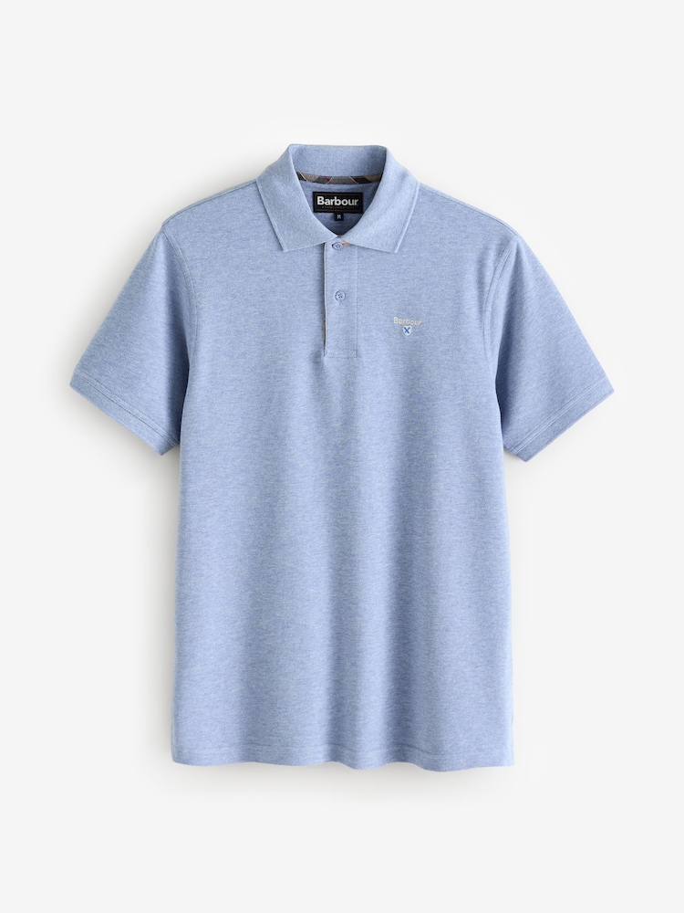 Barbour® Light Blue 100% Cotton Classic Polo Shirt - Image 4 of 4
