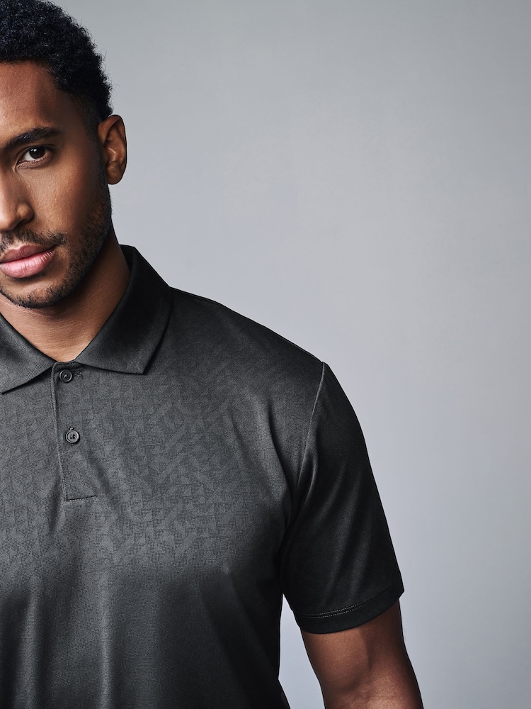 Slate Grey Active Jacquard Golf Polo Shirt - Image 1 of 8