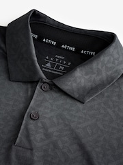 Slate Grey Active Jacquard Golf Polo Shirt - Image 7 of 8