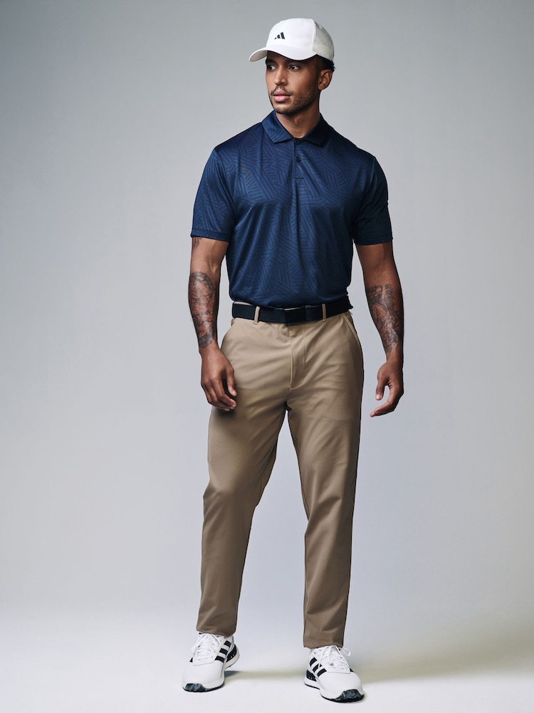 Navy Blue Active Jacquard Golf Polo Shirt - Image 2 of 8