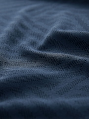 Navy Blue Active Jacquard Golf Polo Shirt - Image 8 of 8