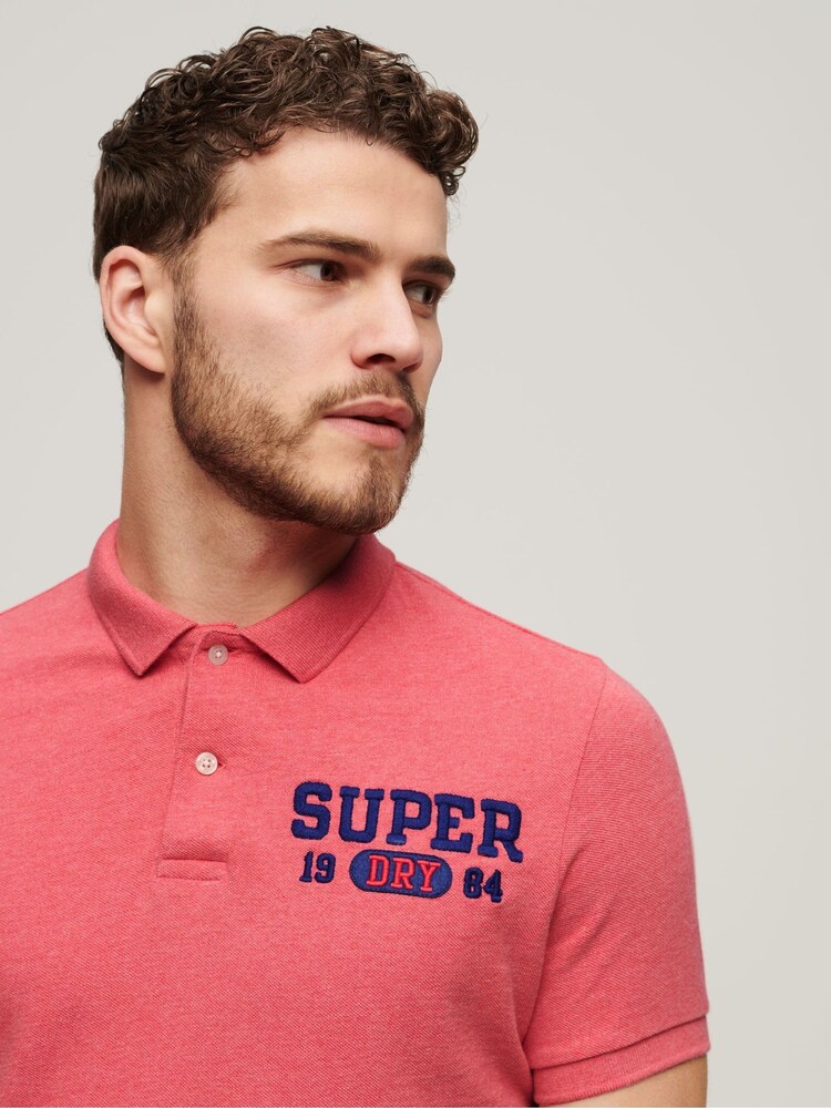 Superdry Pink Superstate 100% Cotton Polo Shirt - Image 2 of 2