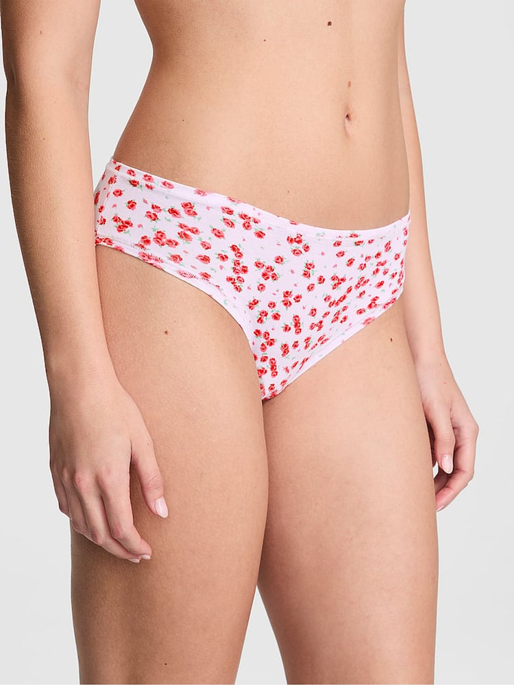 Victoria's Secret PINK Purple Whisper Floral Cheeky Cotton Knickers - Image 1 of 3