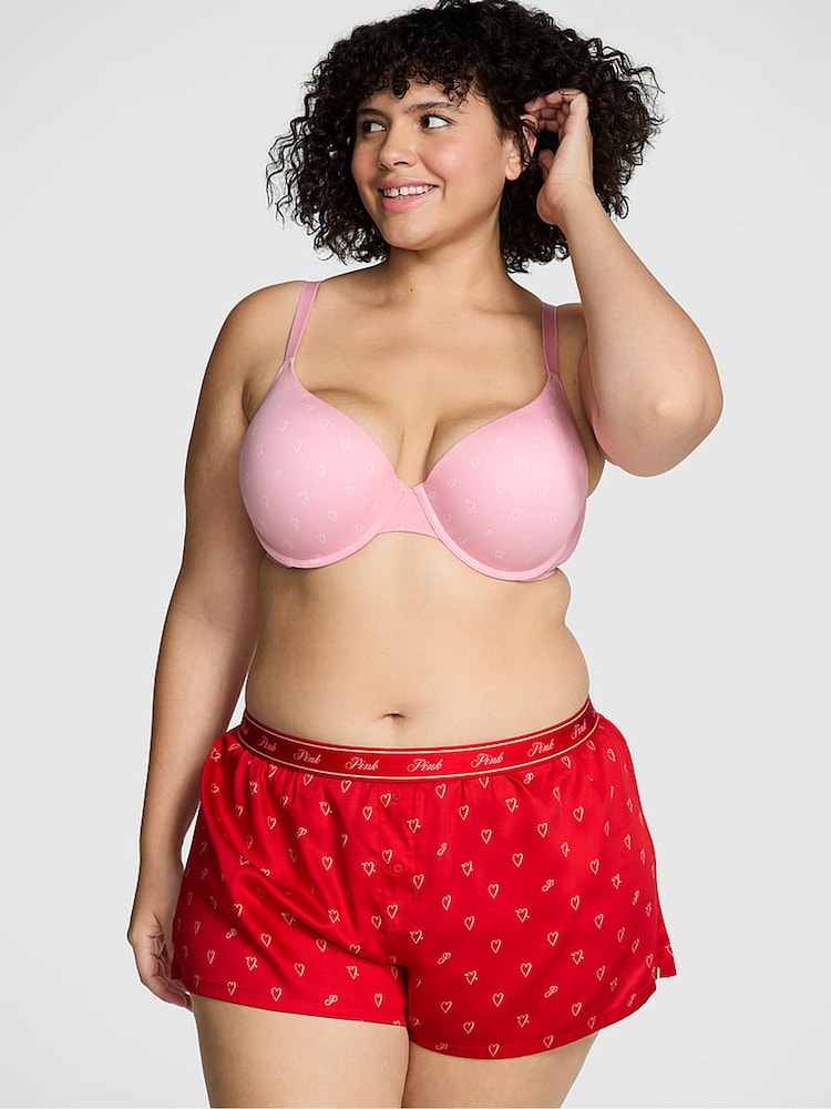 Victoria's Secret PINK Vermillion Red Hearts Short Pyjama Bottoms - Image 1 of 3 Victoria's Secret PINK Vermillion Red Hearts Short Pyjama Bottoms - Image 1 of 3