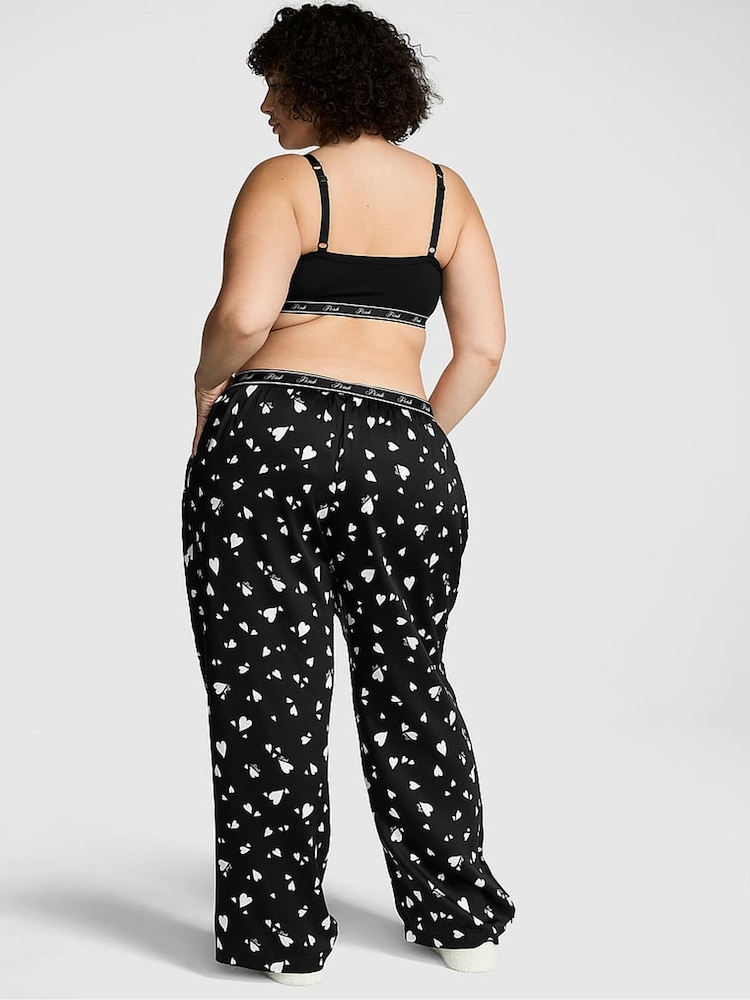 Victoria's Secret PINK Black White Hearts TENCEL™ Pyjama Bottoms - Image 2 of 3