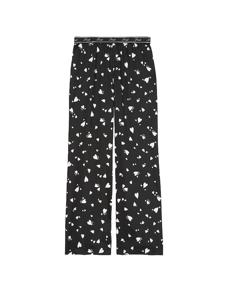 Victoria's Secret PINK Black White Hearts TENCEL™ Pyjama Bottoms - Image 3 of 3