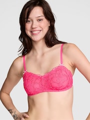 Victoria's Secret PINK Double Bubble Pink Bralette Heart Embroidery Unlined Bra - Image 1 of 3