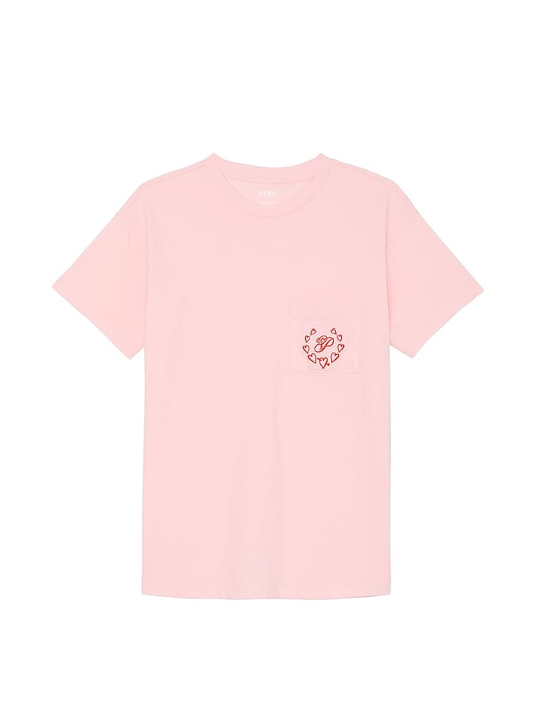 Victoria's Secret PINK Angel Pink Heart Cotton Pyjama T-Shirt - Image 3 of 3 Victoria's Secret PINK Angel Pink Heart Cotton Pyjama T-Shirt - Image 3 of 3