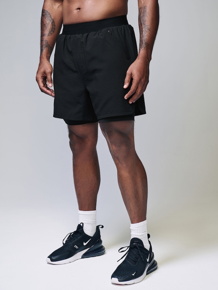 Black Active Premium 2 in 1 Shorts - Image 1 of 9