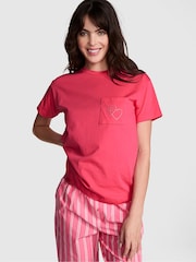 Victoria's Secret PINK Double Bubble Pink Cotton Pyjama T-Shirt - Image 1 of 3