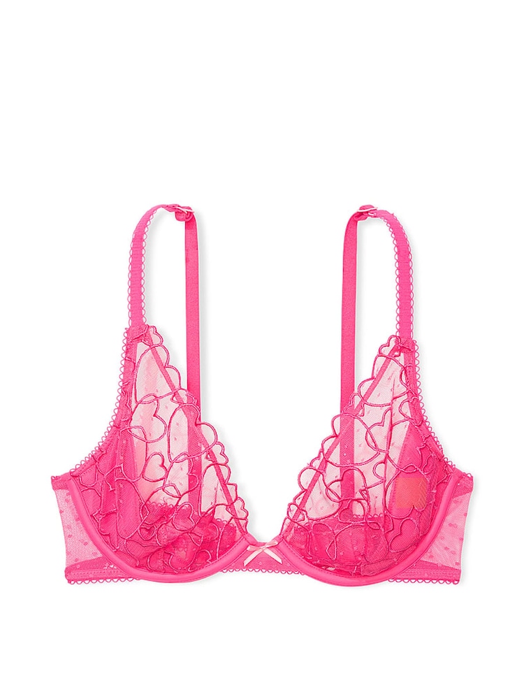 Dubbele bubbel roze - Victoria's Secret PINK ongevulde bh met hartborduursel - Image 3 of 3