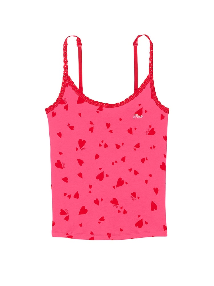 Victoria's Secret PINK Double Bubble Pink Heart Pyjama Cami Top - Image 3 of 3