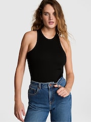 Victoria's Secret PINK Black Rib Tank Top - Image 1 of 3