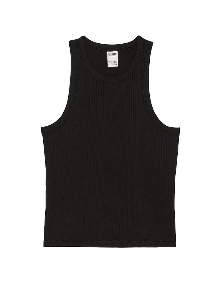 Victoria's Secret PINK Black Rib Tank Top - Image 3 of 3