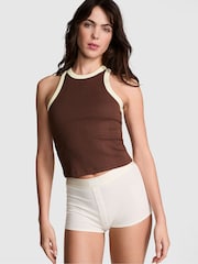 Victoria's Secret PINK Ganache Brown Rib Tank Top - Image 1 of 3