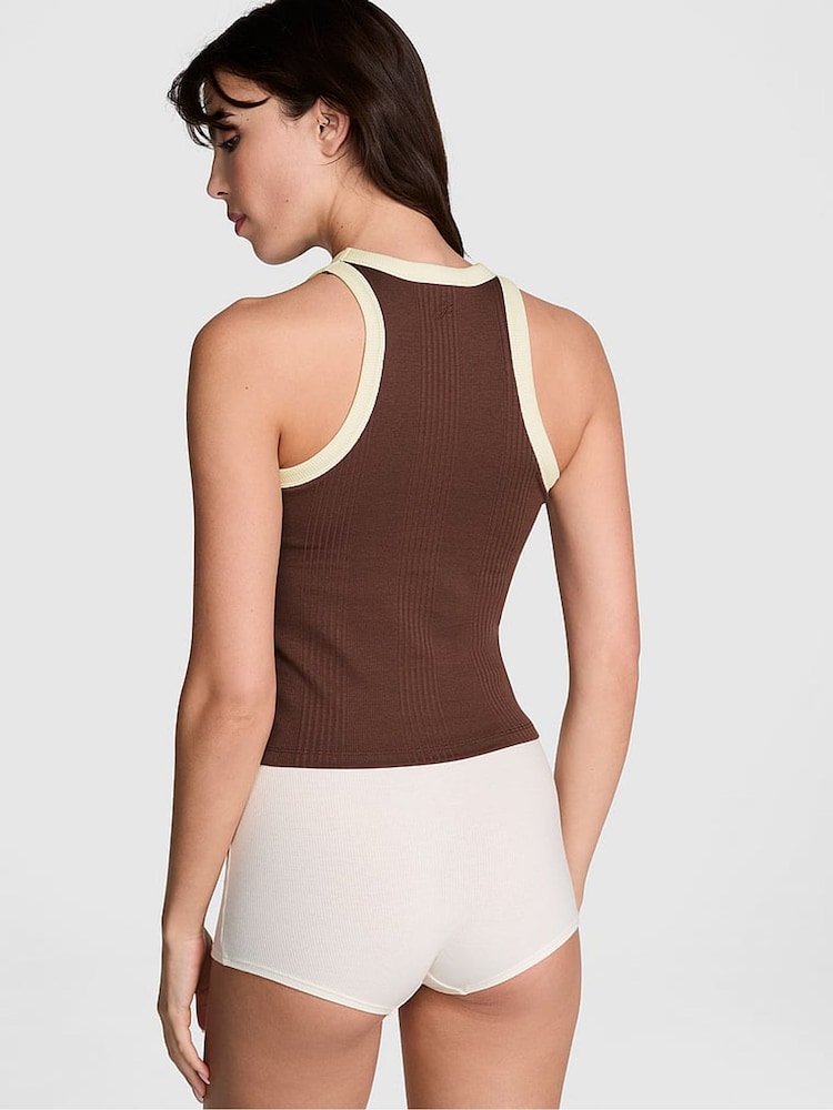 Victoria's Secret PINK Ganache Brown Rib Tank Top - Image 2 of 3