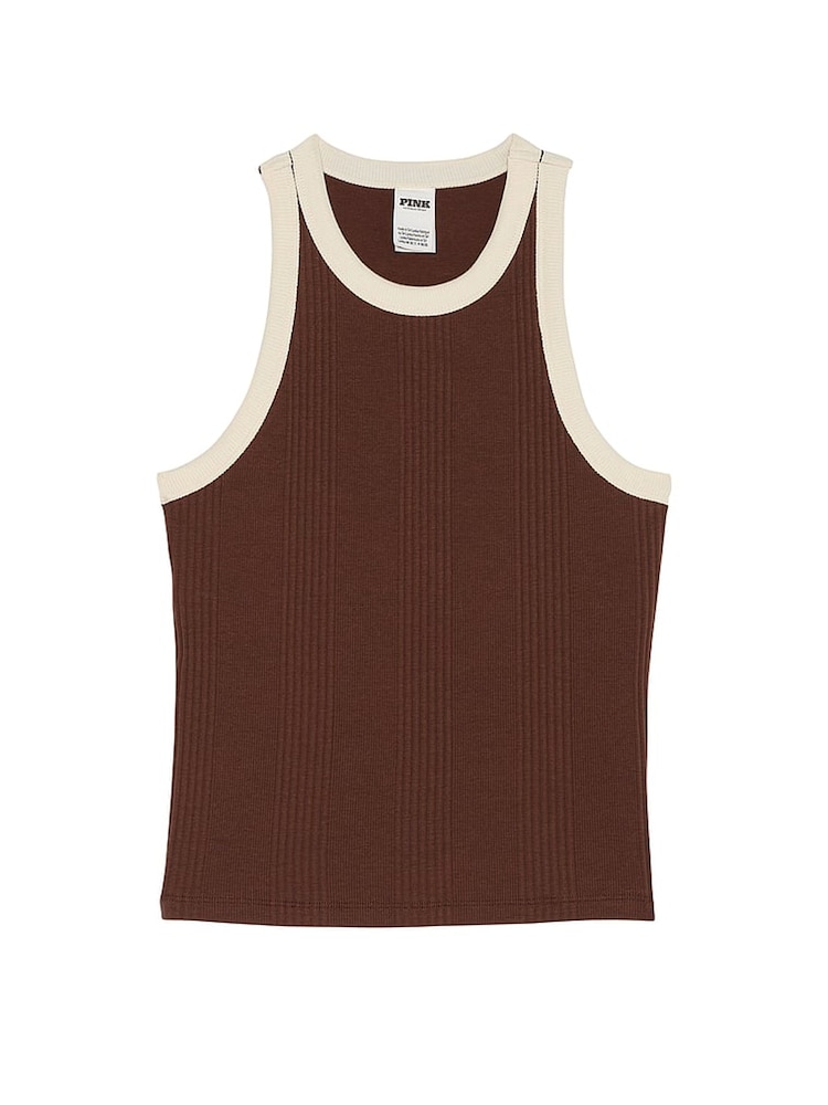 Victoria's Secret PINK Ganache Brown Rib Tank Top - Image 3 of 3