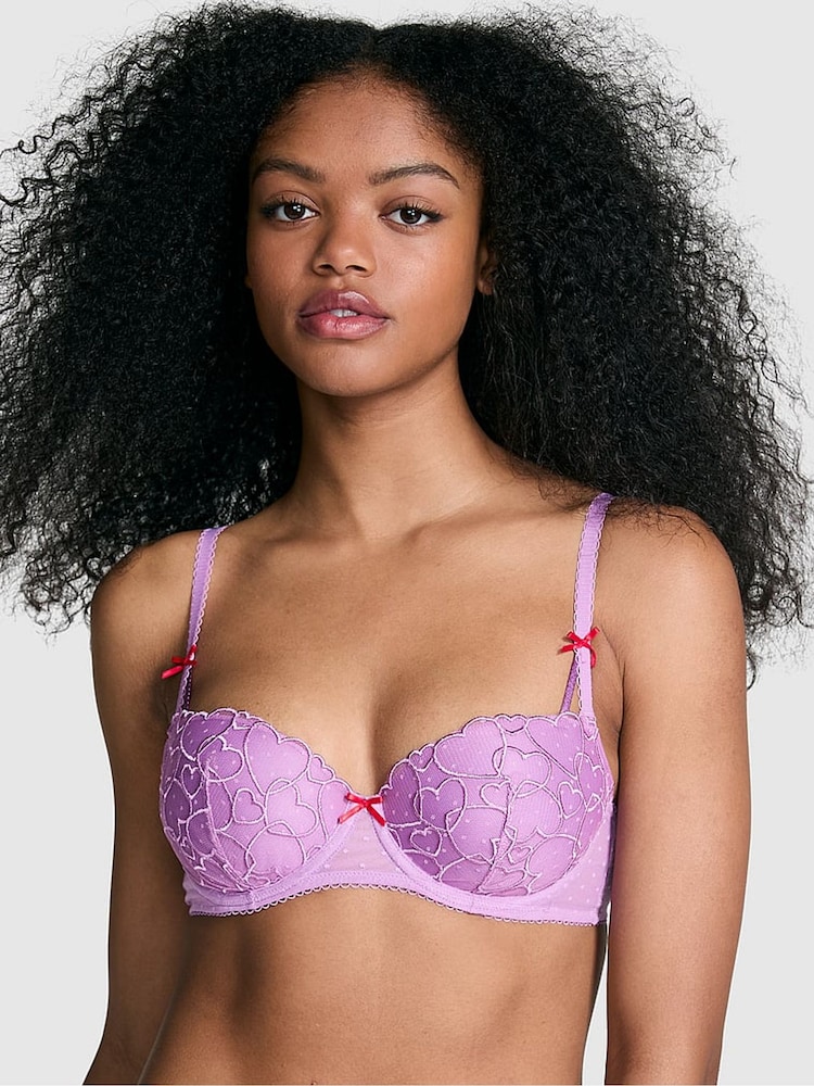 Grape Taffy paars - Victoria's Secret PINK beha met hartborduursel - Image 1 of 3