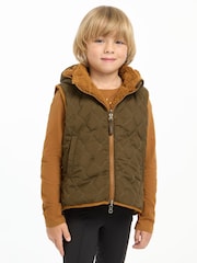 Mini Elsie Reversible Petrol Gilet - Image 4 of 5