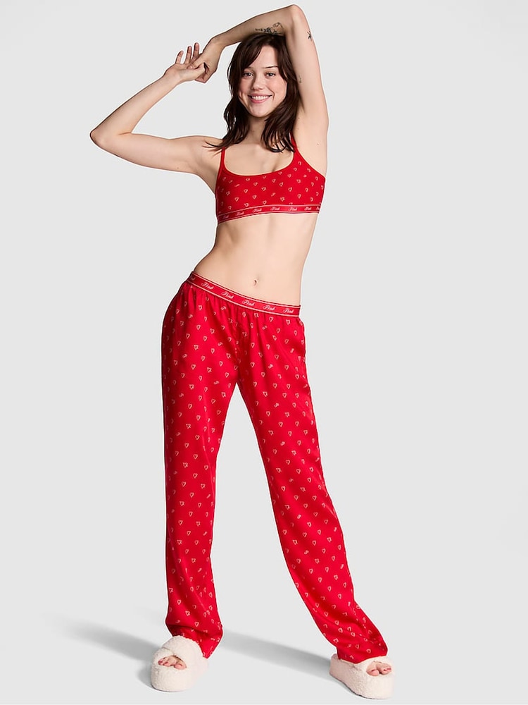 Victoria's Secret PINK Vermillion Red Hearts TENCEL™ Pyjama Bottoms - Image 1 of 3