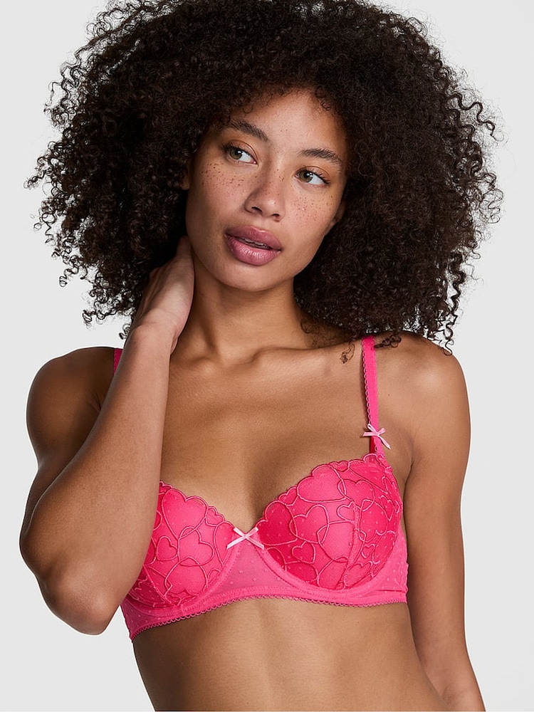 Dubbele bubbel roze - Victoria's Secret PINK beha met hartborduursel - Image 1 of 3