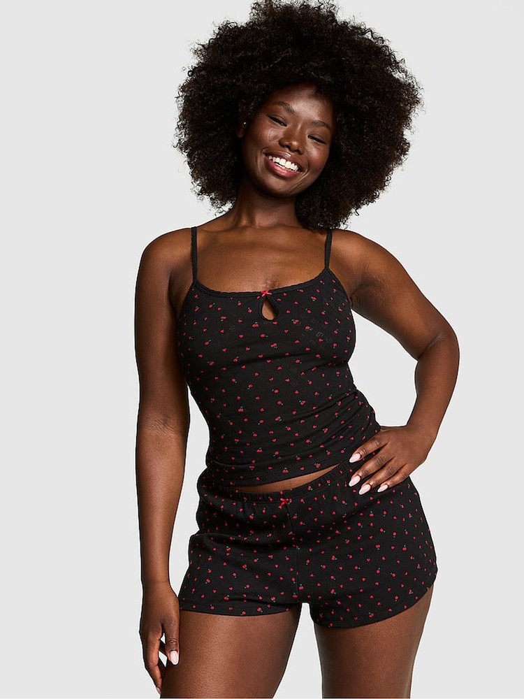 Victoria's Secret PINK Black Heart Pyjama Cami Top - Image 1 of 3