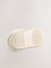 White Badge Faux Fur Lined Christmas Clog Slippers - Image 8 of 8