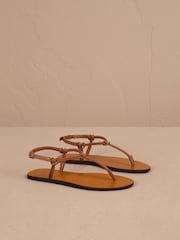 Mamas & Papas Manebi Knot Thong Tan Brown Sandals - Image 1 of 4