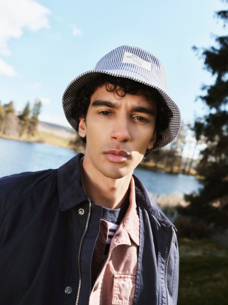 Barbour® Blue Tynedale Bucket Hat - Image 1 of 6