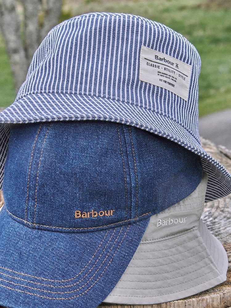 Barbour® Blue Tynedale Bucket Hat - Image 2 of 6