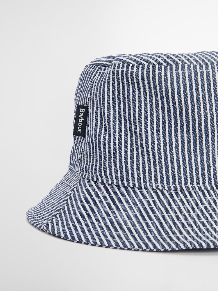 Barbour® Blue Tynedale Bucket Hat - Image 6 of 6