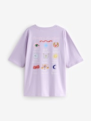Eleanor Bowmer Oversized Lilac Purple Angel Numbers 100% Cotton T-Shirt - Image 2 of 5