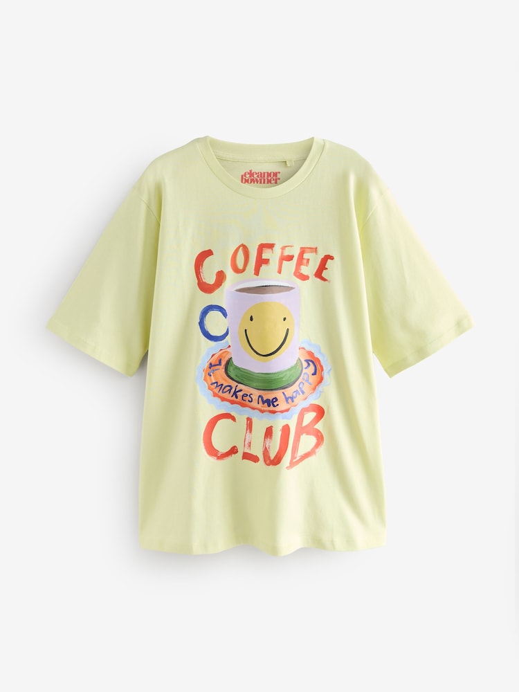 Eleanor Bowmer Yellow Coffee Club 100% Cotton T-Shirt - Image 1 of 4