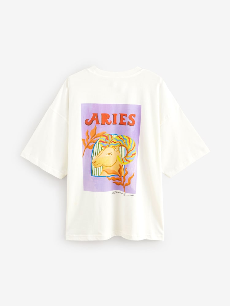 Eleanor Bowmer Oversized Horoscope 100% Cotton T-Shirt - Image 2 of 2