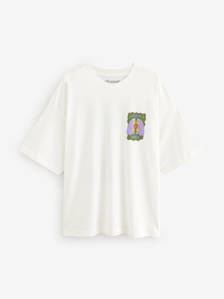 Eleanor Bowmer Oversized Horoscope 100% Cotton T-Shirt - Image 1 of 2 Eleanor Bowmer Oversized Horoscope 100% Cotton T-Shirt - Image 1 of 2