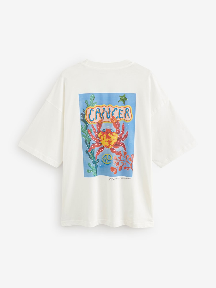 Eleanor Bowmer Oversized Horoscope 100% Cotton T-Shirt - Image 2 of 2