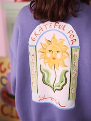 Eleanor Bowmer Purple Grateful Sweatshirt - Image 5 of 7