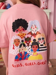 Eleanor Bowmer Pink Who Rules the World Kids 100% Cotton T-Shirt - Imagen 4 de 5