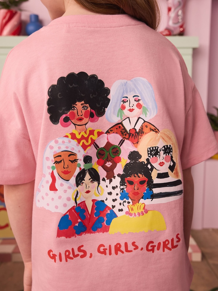 Eleanor Bowmer Pink Who Rules the World Kids 100% Cotton T-Shirt - Image 4 of 5