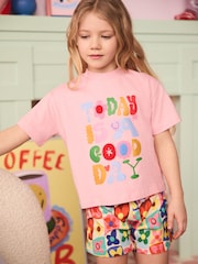 Eleanor Bowmer Pink Today Is A Good Day 100% Cotton Jersey Set - Image 1 of 5
