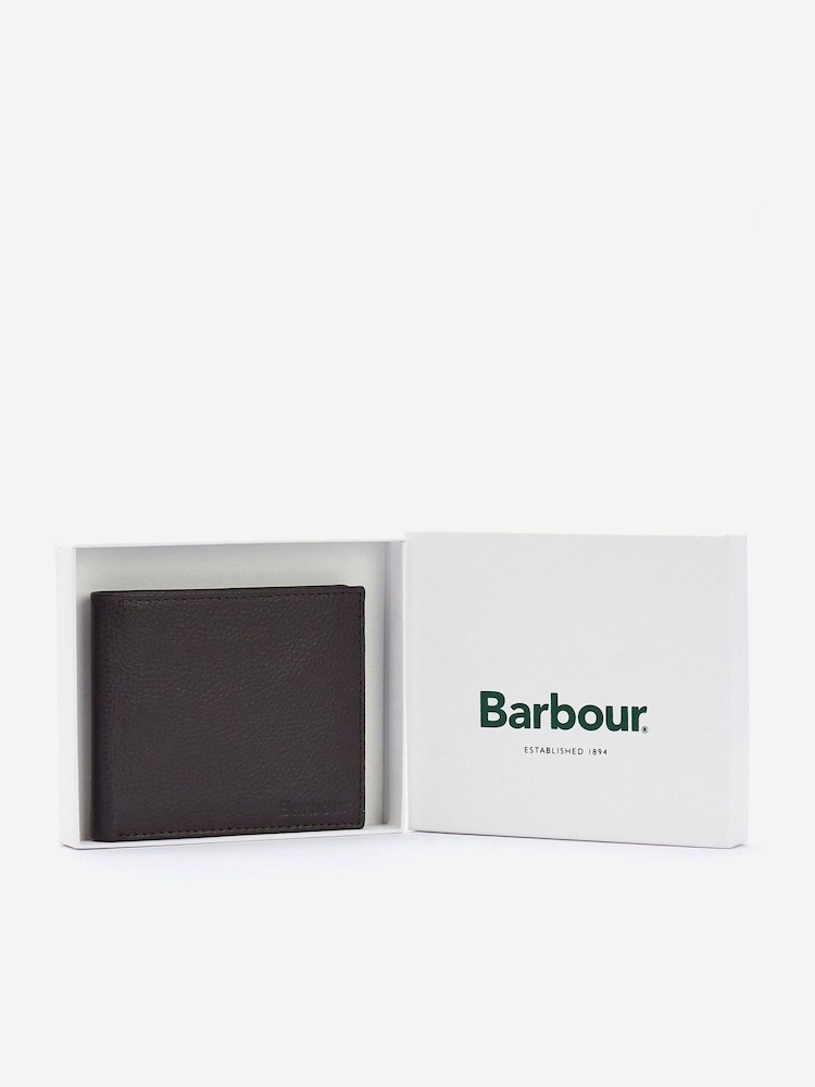 Barbour® Dark Brown Amble Leather Billfold Wallet - Image 1 of 5